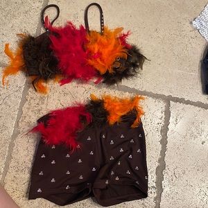 Kids feather dance costume